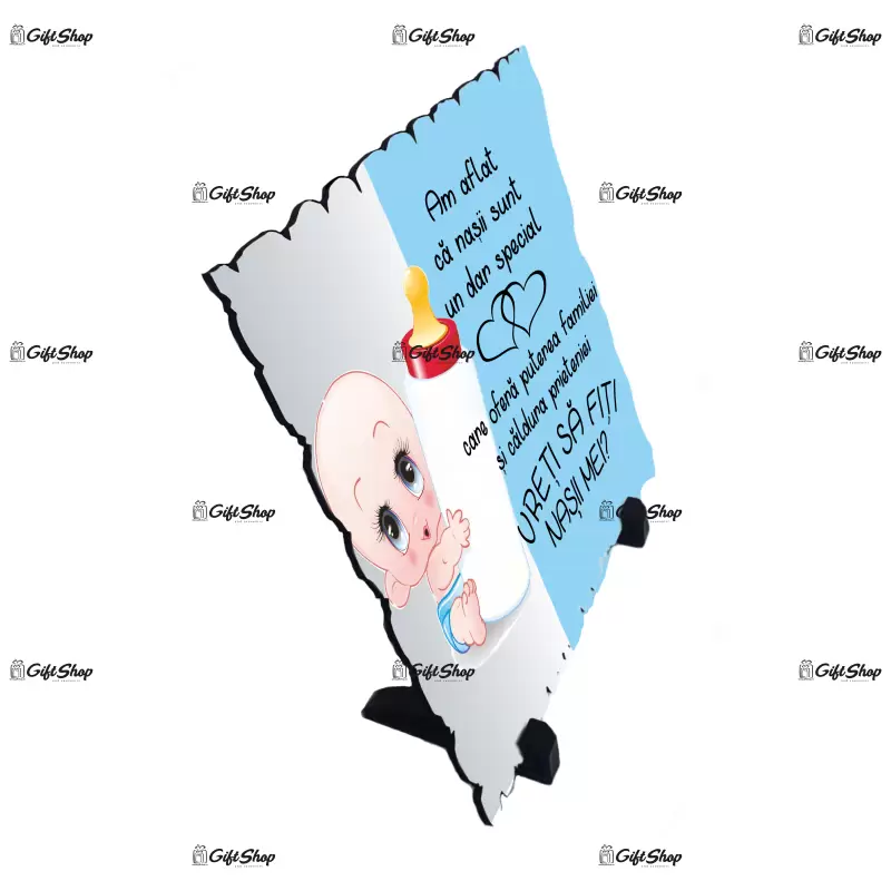 Am aflat ca nasii sunt un dar special albastru, placheta cu mesaj b